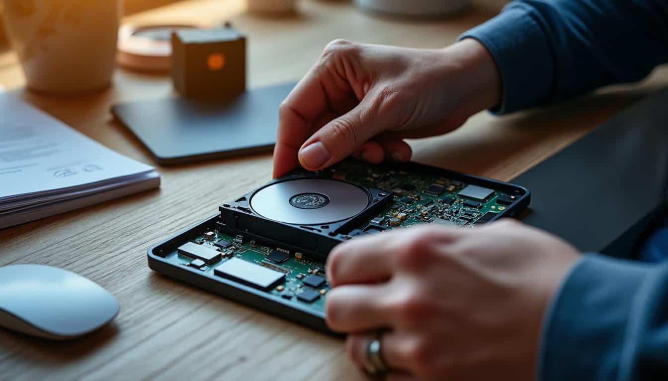 Illustration: Définition et explication du disque SSD sur ordinateur portable