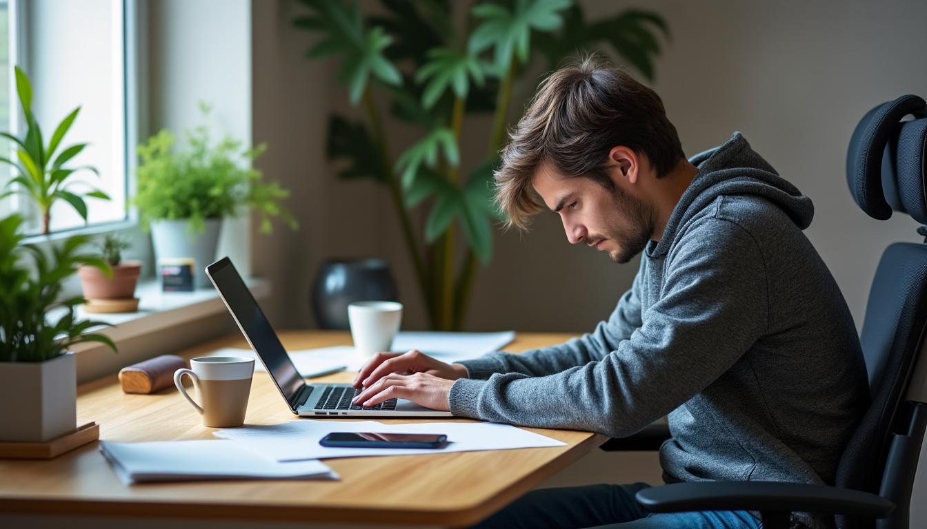 Illustration: Les risques d’une mauvaise posture sur ordinateur portable