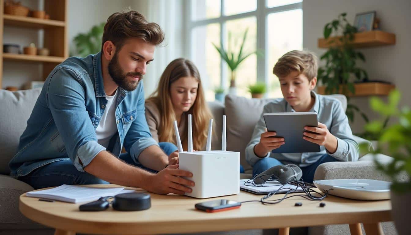 Illustration: Préparer l’installation du réseau WiFi et du routeur à la maison