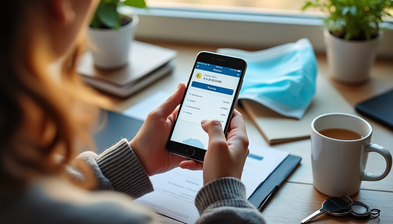 Illustration: Obtenir, remplir et enregistrer une attestation de sortie sur smartphone