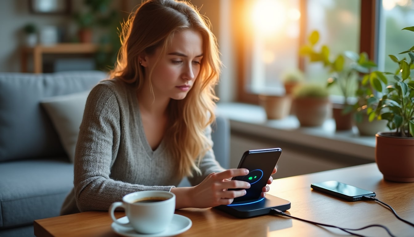 Illustration: Avantages et inconvénients de la charge par induction pour smartphone