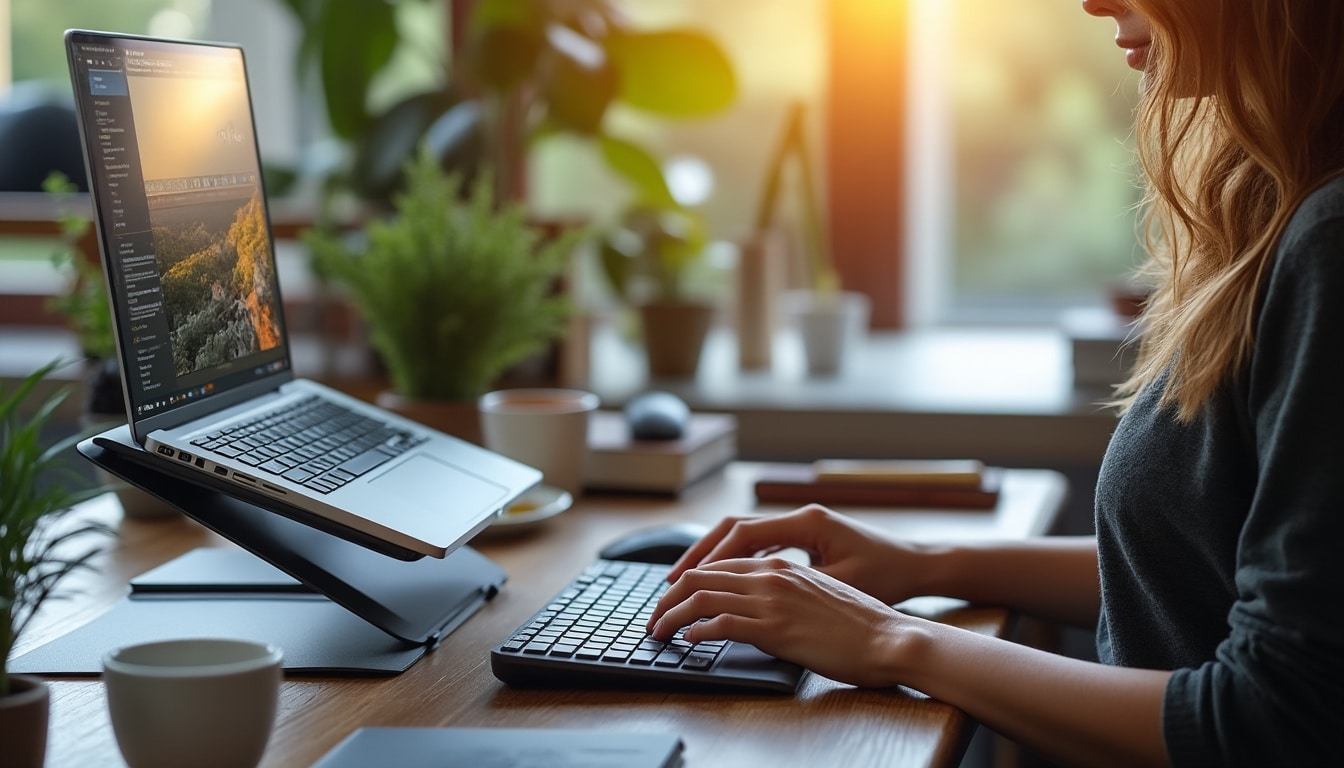 Illustration: Avantages à utiliser un support de PC portable pour bureau