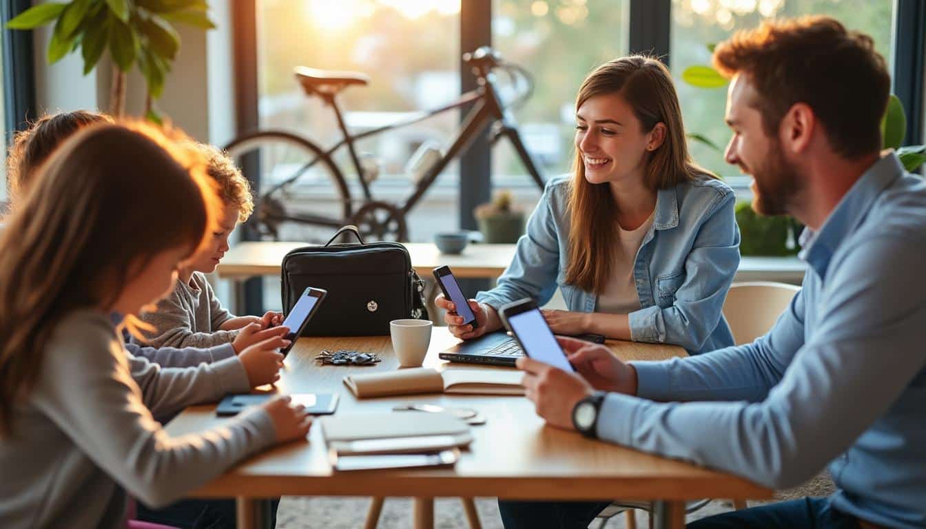 Illustration: Les fonctionnalités clés de Trackr.fr tech pour la famille et les professionnels